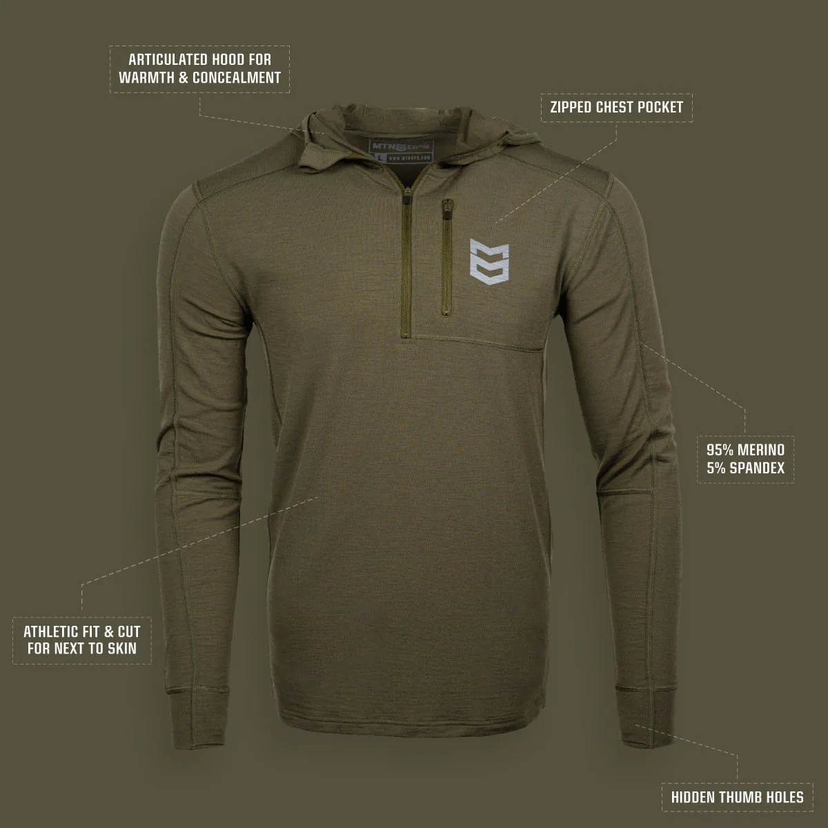 BATTLEGROUND MERINO HOODIE 180G - Image 7